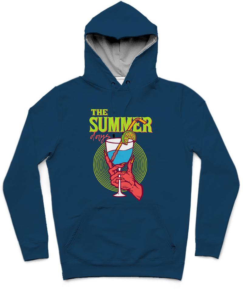 The Summer Days Trendy All-Over Print Solid Cyprus Hoodie