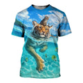cat and tiger swimming