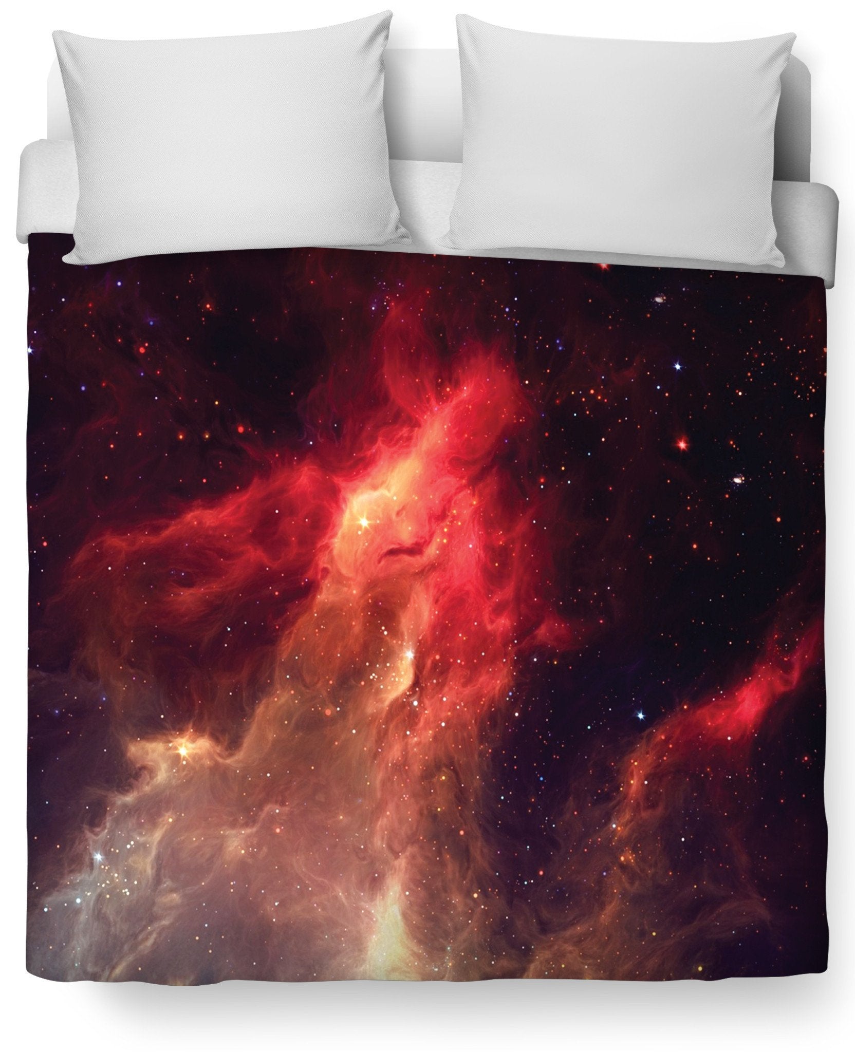 Crimson Nebula Duvet Cover