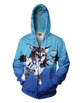 Cat Cobain Zip-Up Hoodie
