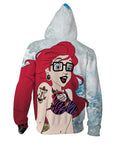 Hipster Ariel Zip-Up Hoodie