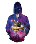 PBJ Space Kitty Zip-Up Hoodie