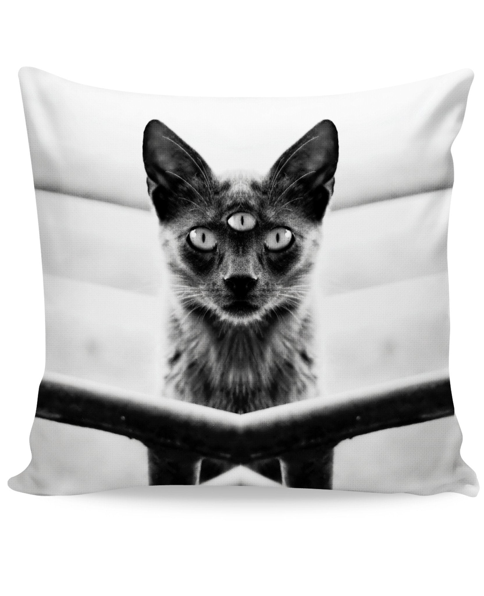 Third Eyed Cat Couch Pillow