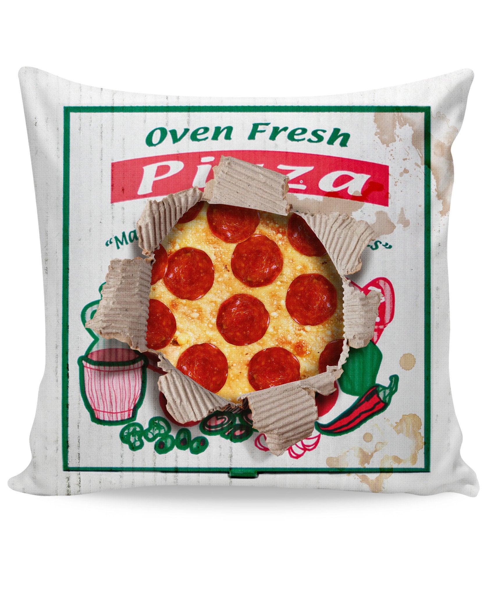 Leftover Pizza Box Couch Pillow