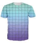 Blue Purple Grid T-Shirt