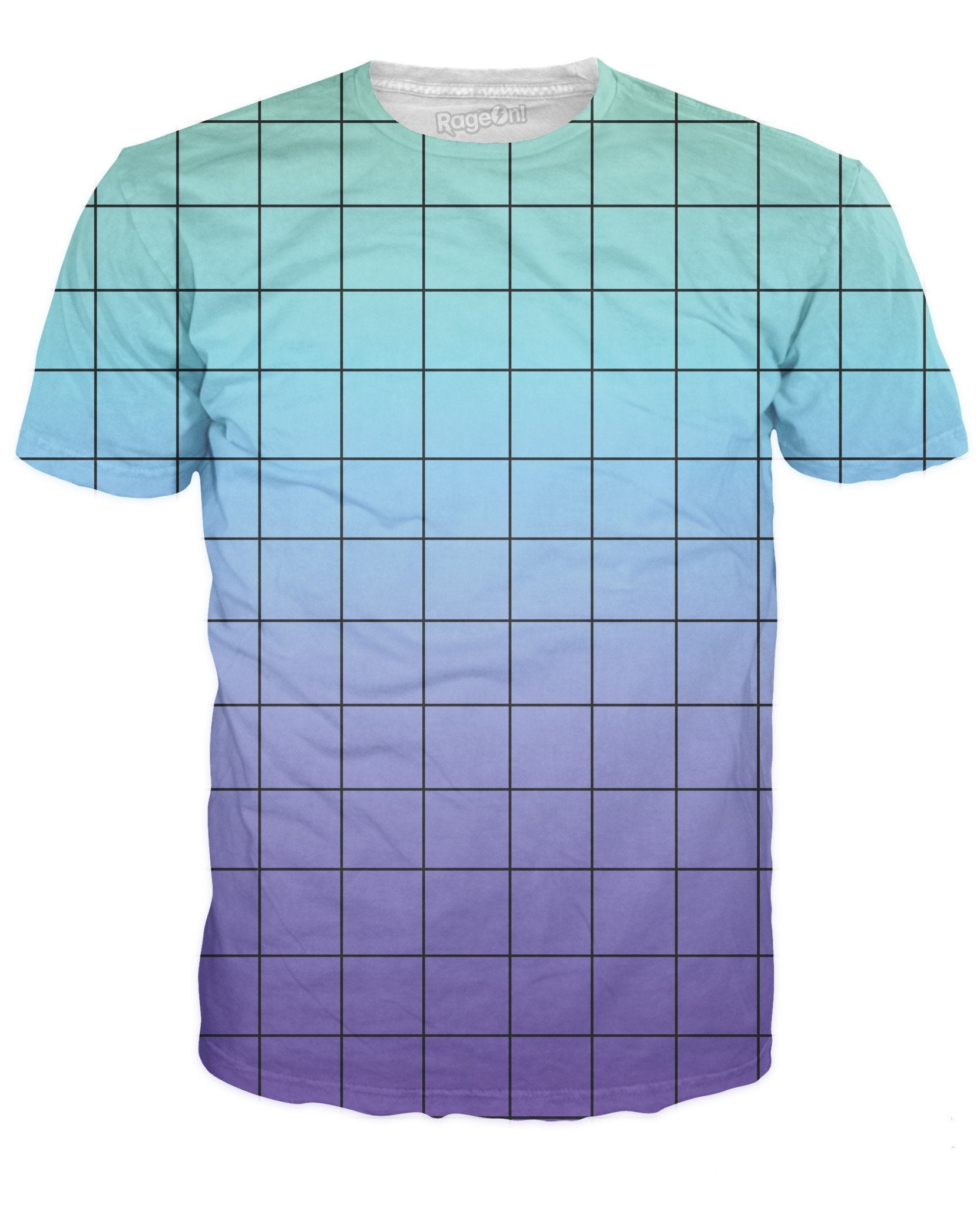 Blue Purple Grid T-Shirt