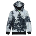 Snow Days All Over Print Snowy Forest Snowed Out Woods Black & White Hoodie