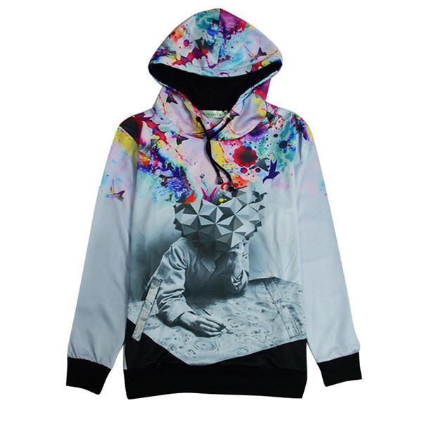 Artistic Head All Over Print Black & White Art Hoodie