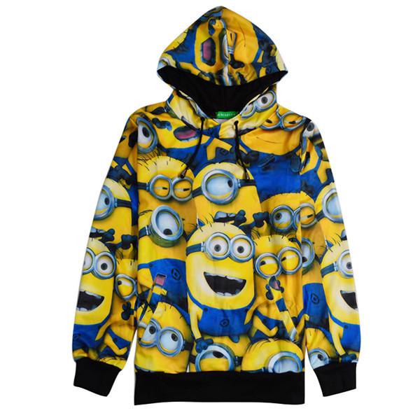 Minions Collage All Over Print Despicable Me Cartoon Movie Blue Yellow & Black Hoodie