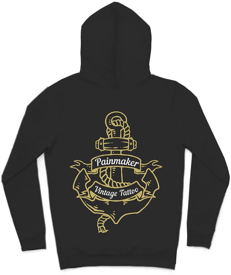 Painmaker Trendy All-Over Print Solid Nero Hoodie