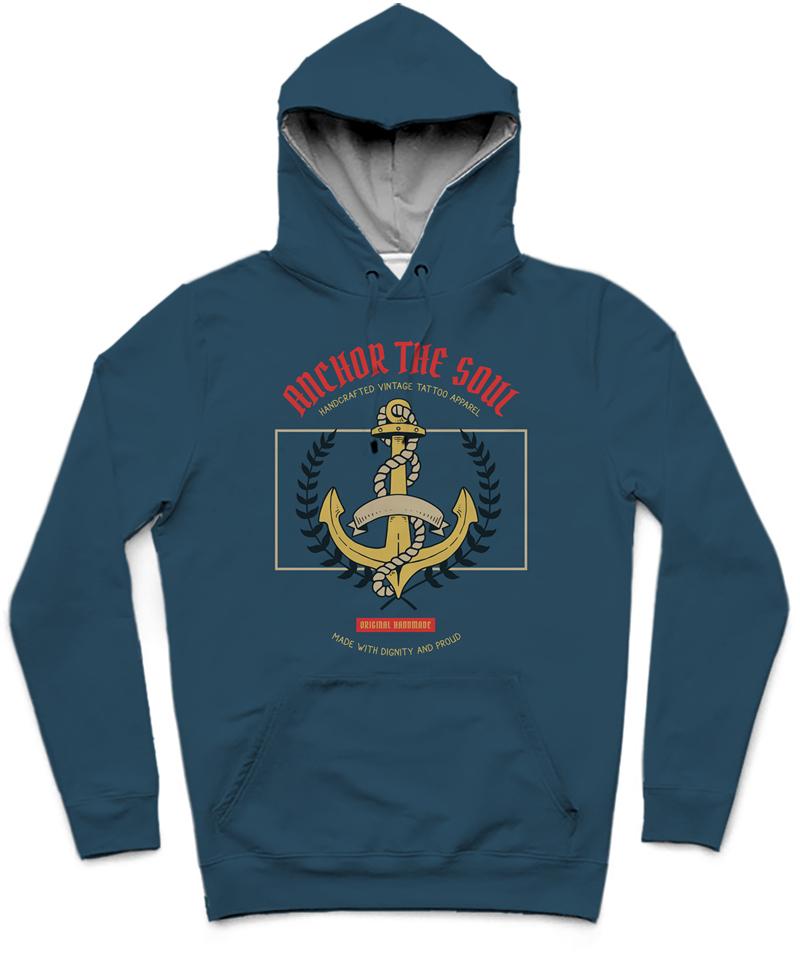 Anchor The Soul Trendy All-Over Print Solid Arapawa Hoodie