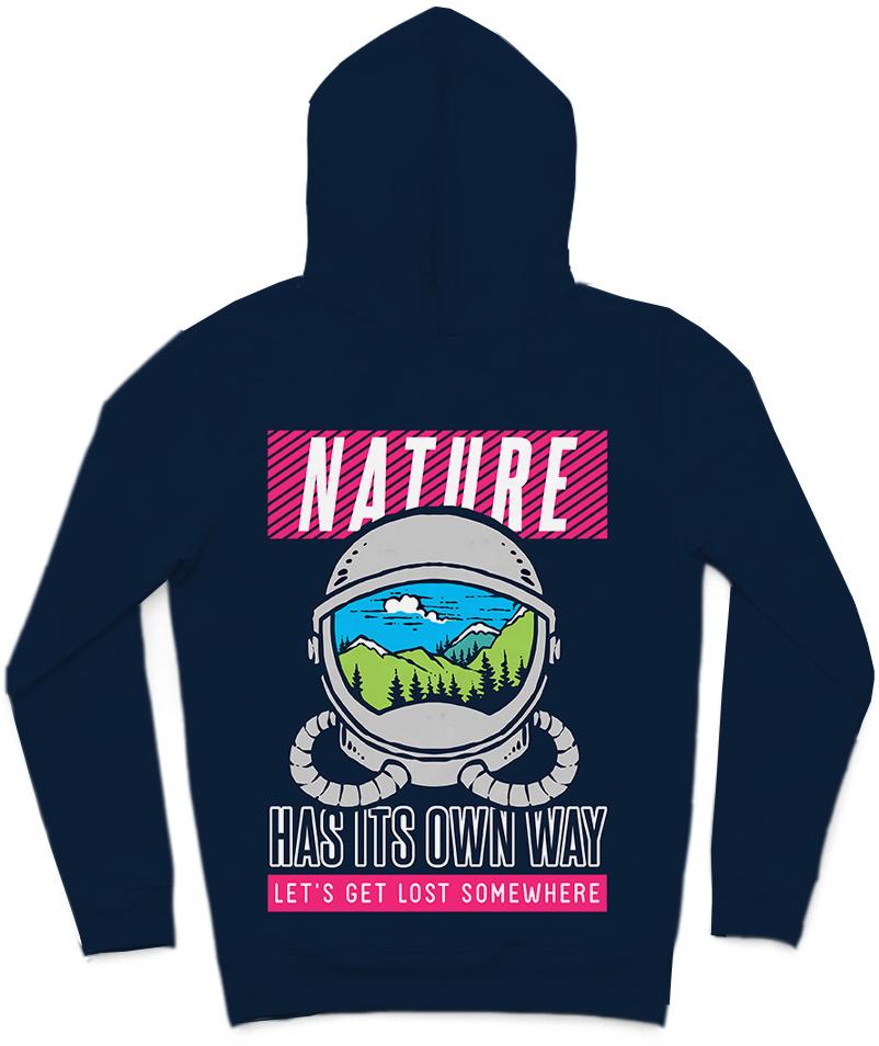 Let's Get Lost II Trendy All-Over Print Solid Cyprus Hoodie