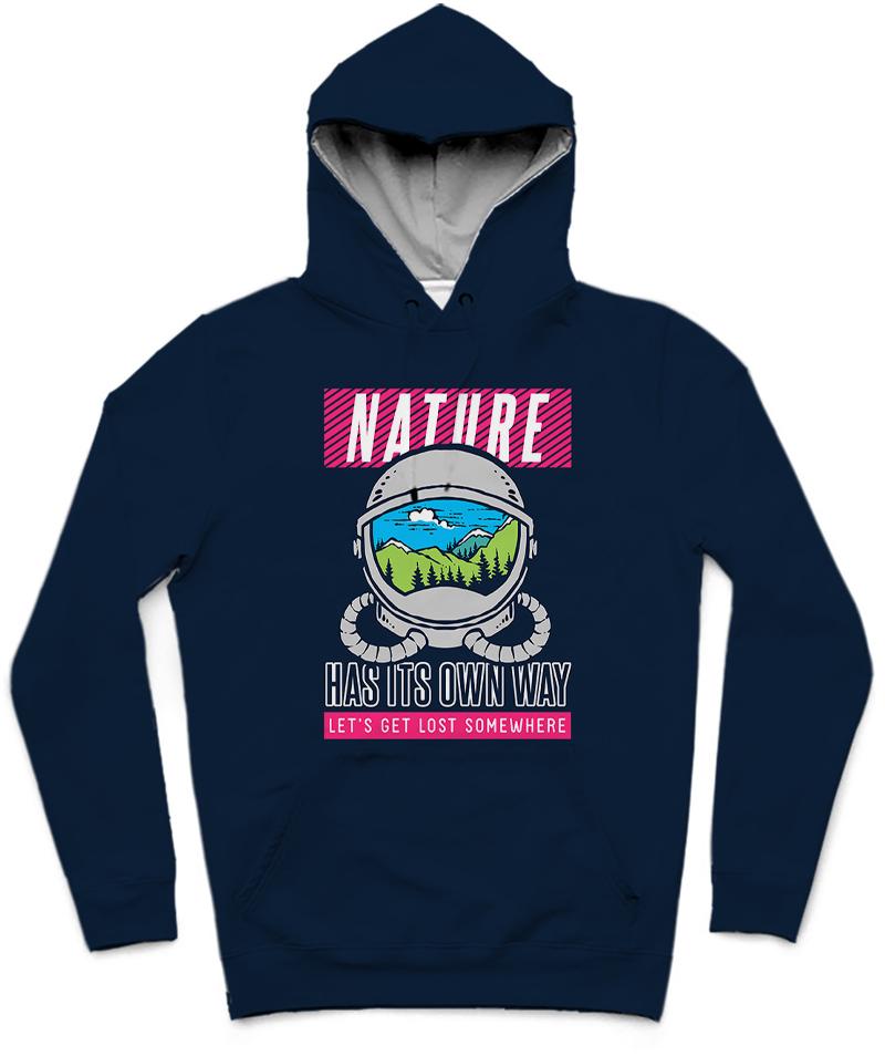 Let's Get Lost II Trendy All-Over Print Solid Cyprus Hoodie