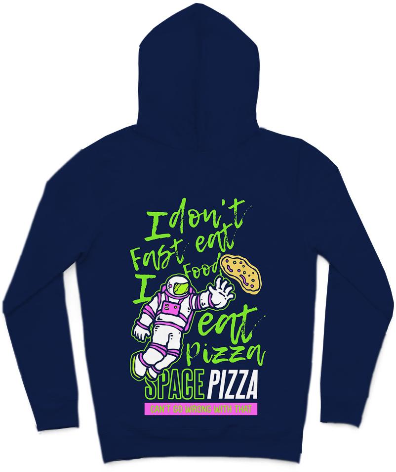 Space Pizza Trendy All-Over Print Solid Cyprus Hoodie