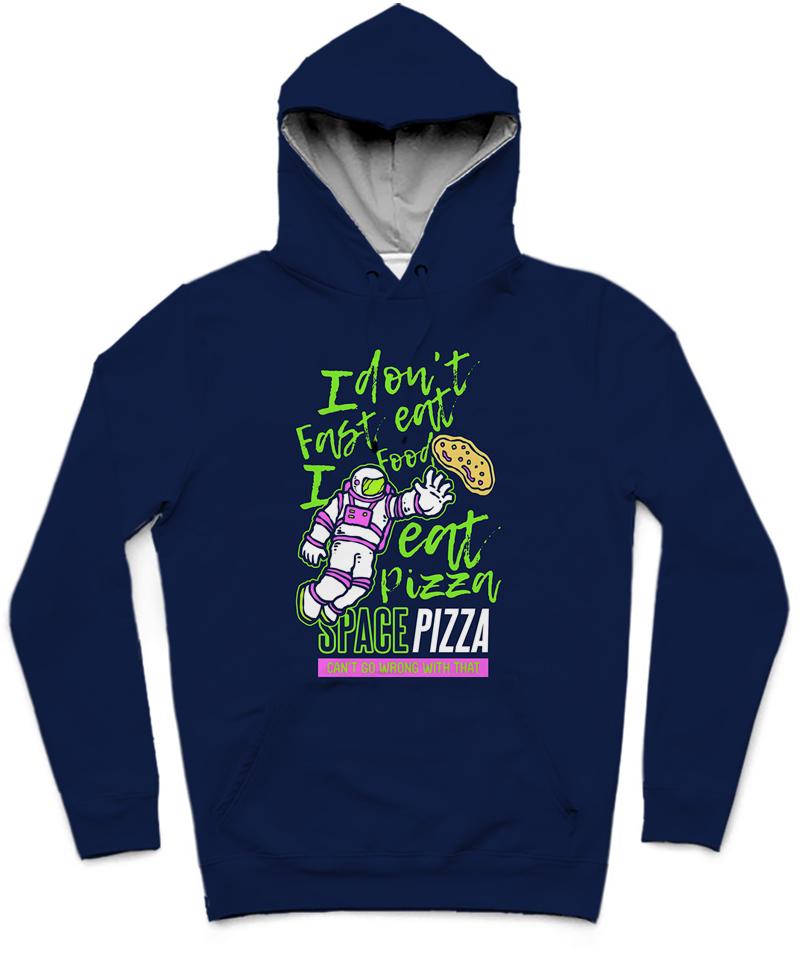 Space Pizza Trendy All-Over Print Solid Cyprus Hoodie