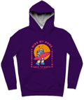 Back To Earth Trendy All-Over Print Solid Persian Indigo Hoodie