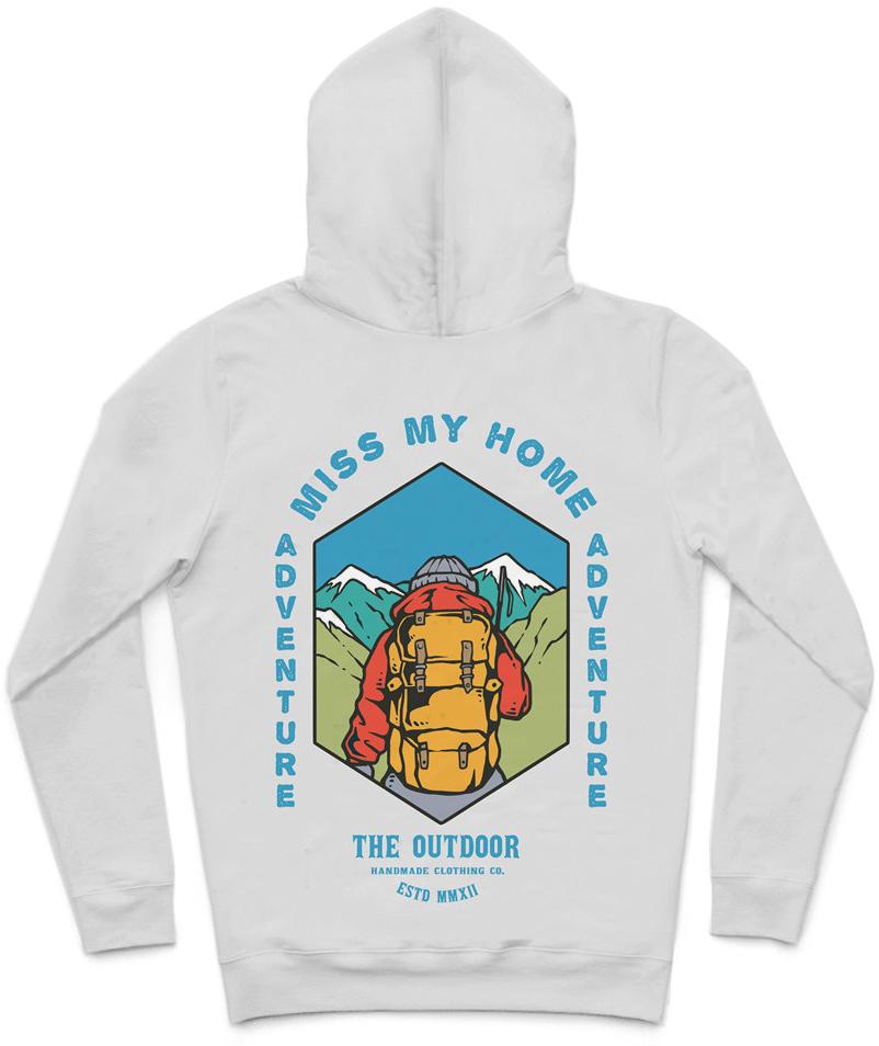 The Outdoor Adventure Trendy All-Over Print Solid White Smoke Hoodie