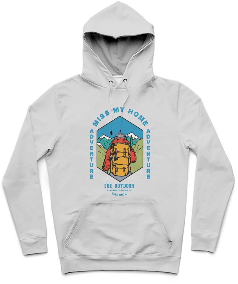 The Outdoor Adventure Trendy All-Over Print Solid White Smoke Hoodie