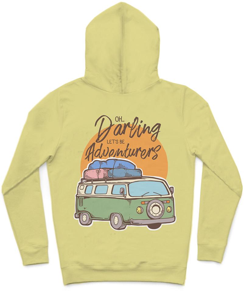 Let's Be Adventurers Trendy All-Over Print Solid Winter Hazel Hoodie