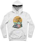 Let's Get Lost Trendy All-Over Print Solid White Smoke Hoodie