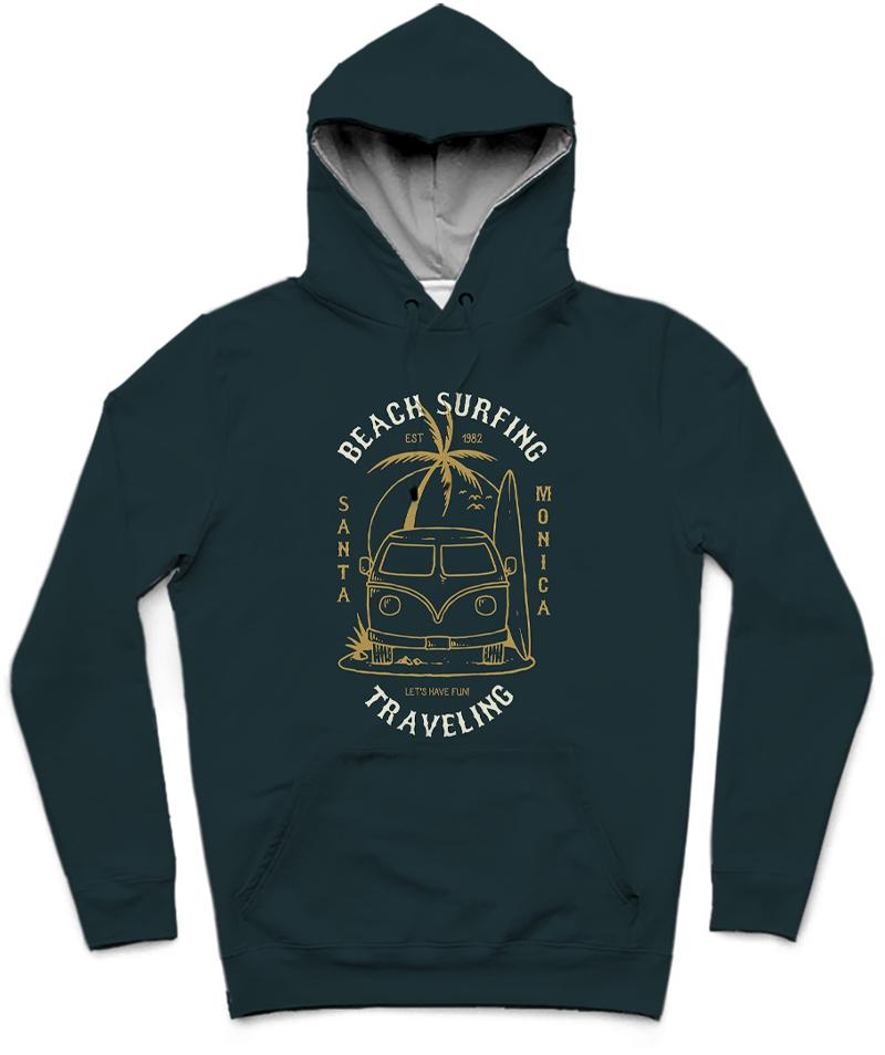 Beach Surfing Trendy All-Over Print Solid Tangaroa Hoodie