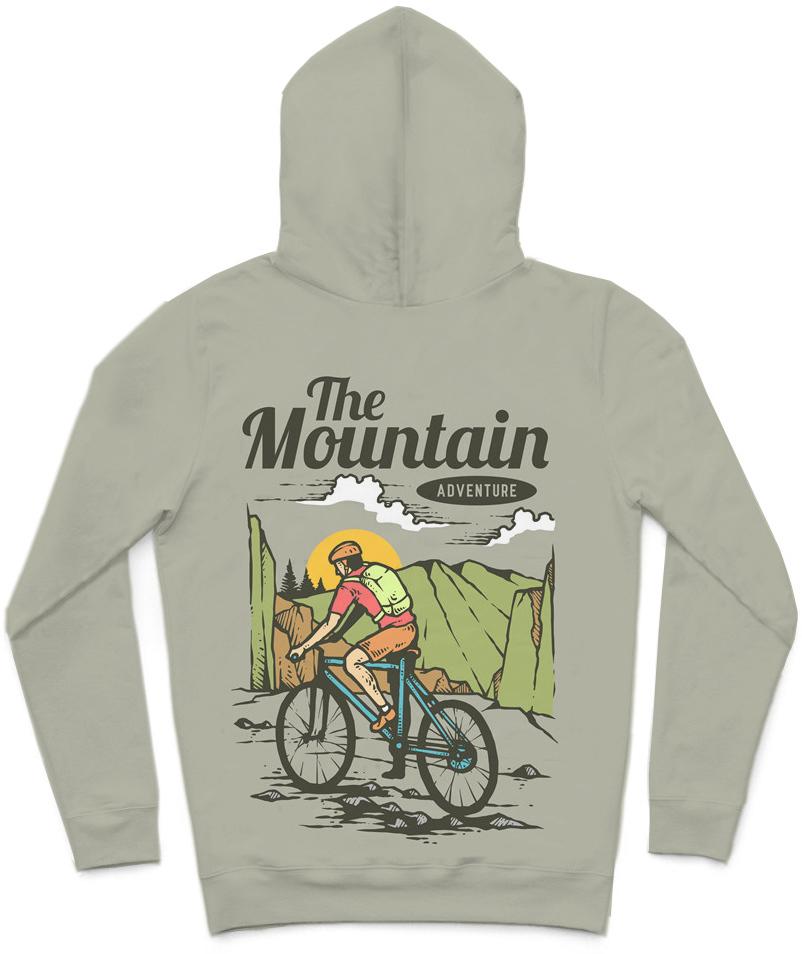 The Mountain Adventure Trendy All-Over Print Solid Foggy Grey Hoodie