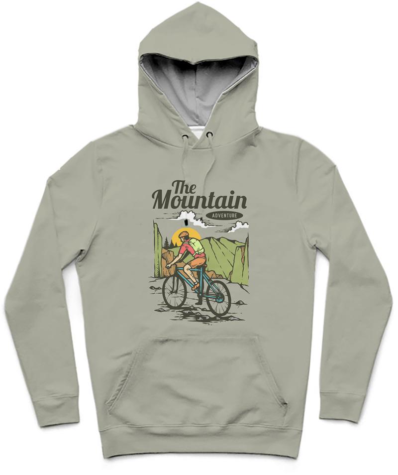 The Mountain Adventure Trendy All-Over Print Solid Foggy Grey Hoodie
