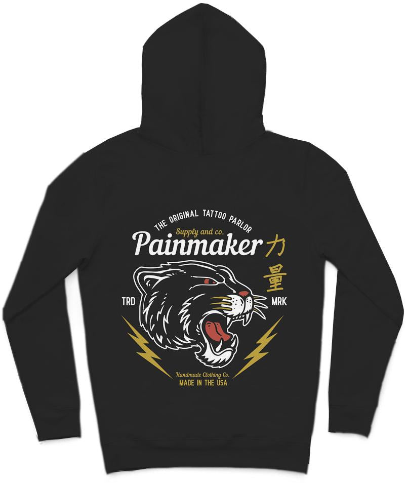 Painmaker II Trendy All-Over Print Solid Nero Hoodie