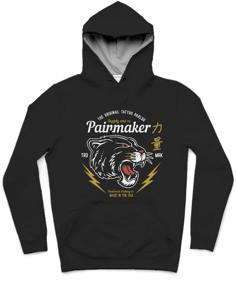 Painmaker II Trendy All-Over Print Solid Nero Hoodie
