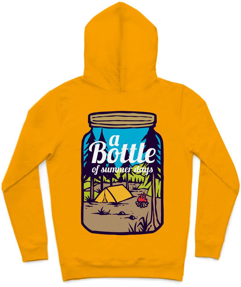 Bottle Of Summer Trendy All-Over Print Solid Tangerine Hoodie
