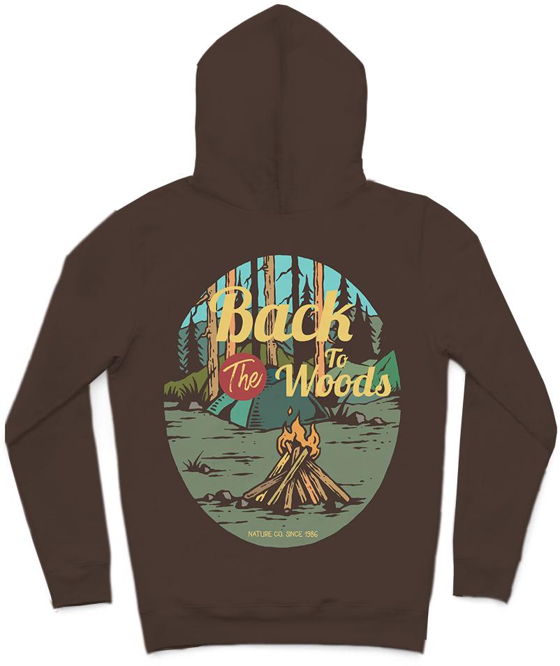 Back To The Woods Trendy All-Over Print Solid Tobago Hoodie