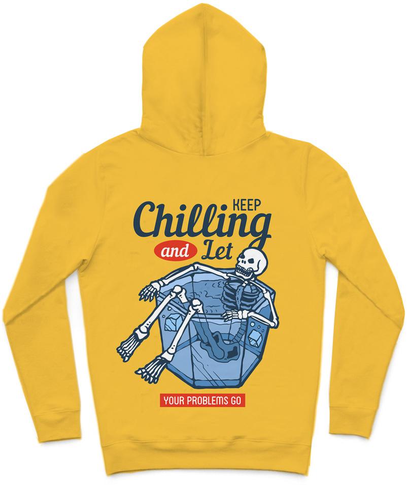 Keep Chilling Trendy All-Over Print Solid Tulip Tree Hoodie