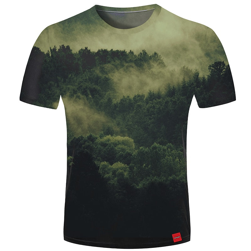 mountain forest fog