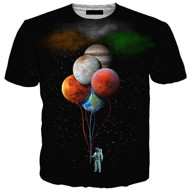 space astronaut baloon planets
