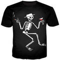 skull drinks wine