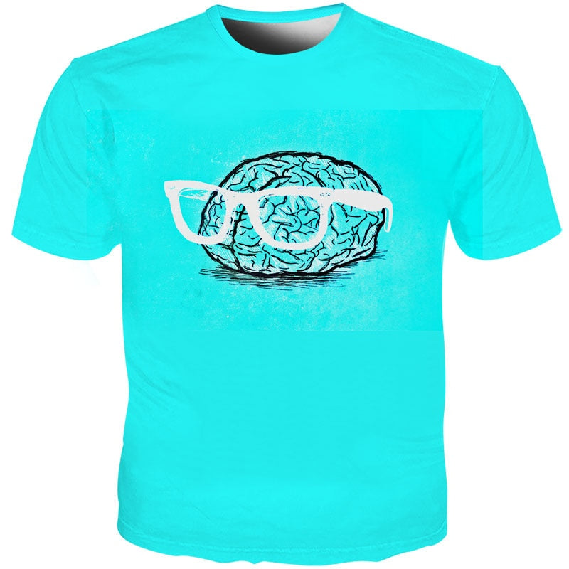 Brain glasses cyan