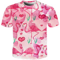 flamingo hearts water paint