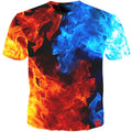 blue red fire tee