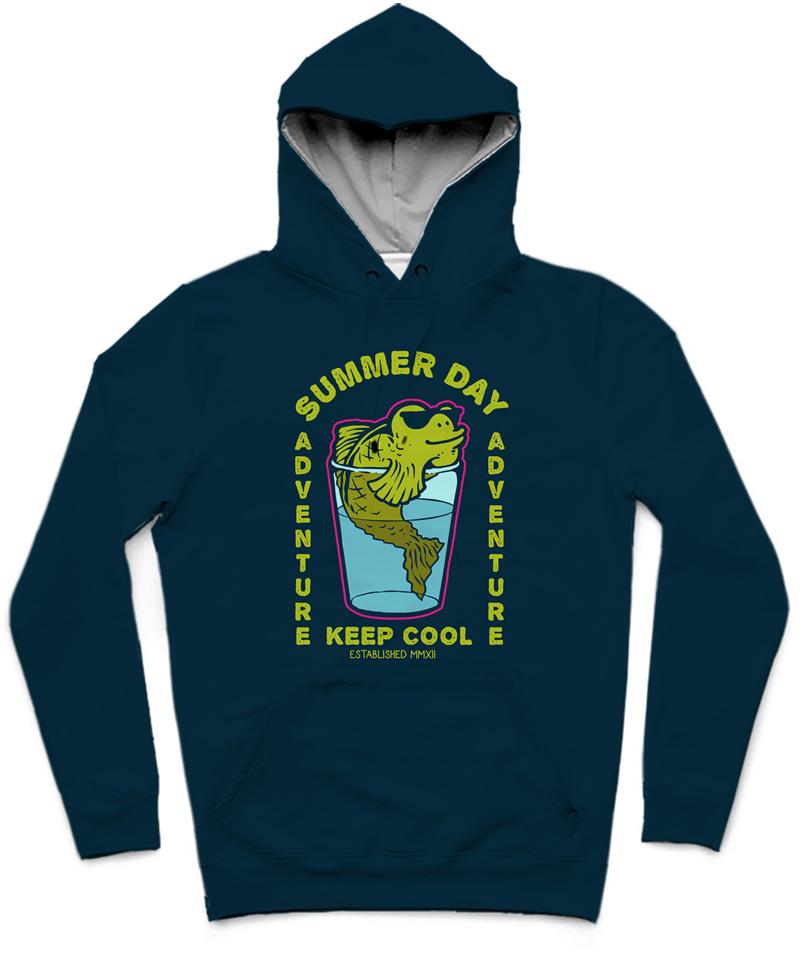 Keep Cool Trendy All-Over Print Solid Sapphire Hoodie