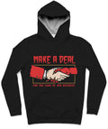 Make A Deal Trendy All-Over Print Solid Black Hoodie
