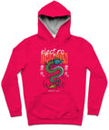 Electro Dragon Trendy All-Over Print Solid Razzmatazz Hoodie
