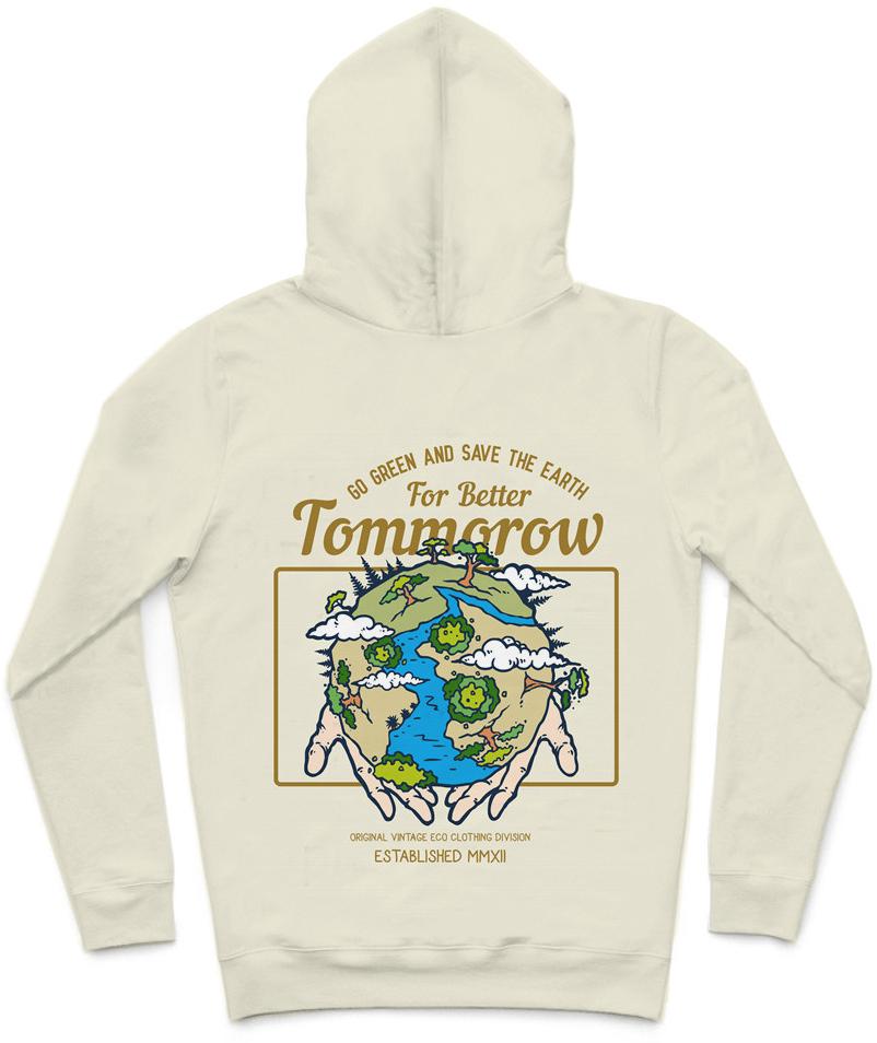 Go Green Trendy All-Over Print Solid Green White Hoodie