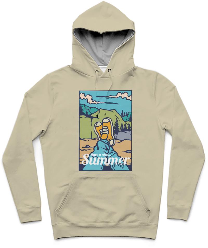 Summer Day Trendy All-Over Print Solid Sisal Hoodie