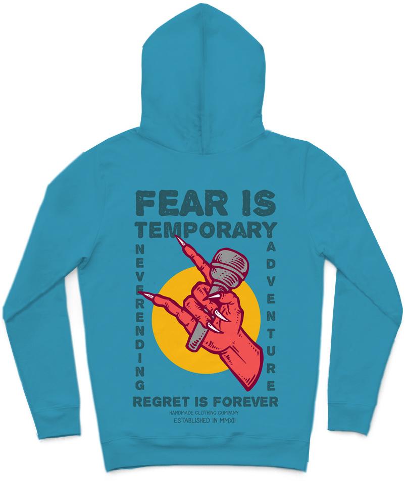 Regret Is Forever Trendy All-Over Print Solid Scooter Hoodie