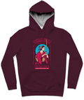 Don't Mess With Me Trendy All-Over Print Solid Blackberry Hoodie