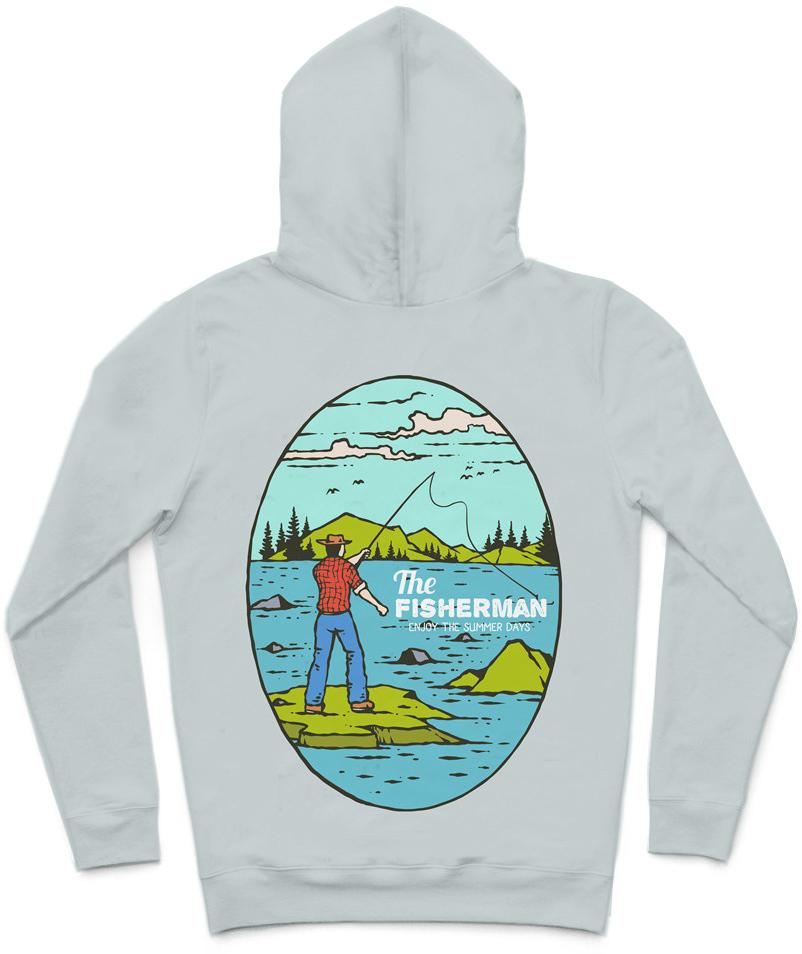 The Fisherman Trendy All-Over Print Solid Jungle Mist Hoodie