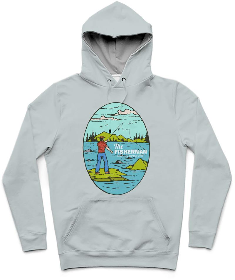 The Fisherman Trendy All-Over Print Solid Jungle Mist Hoodie