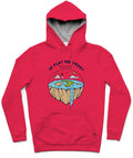 Flat Earthers Trendy All-Over Print Solid Amaranth Hoodie