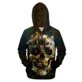 exceptional fauna zip up hoodie