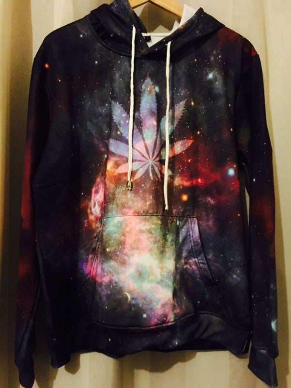Weed Leaves Space Galaxy